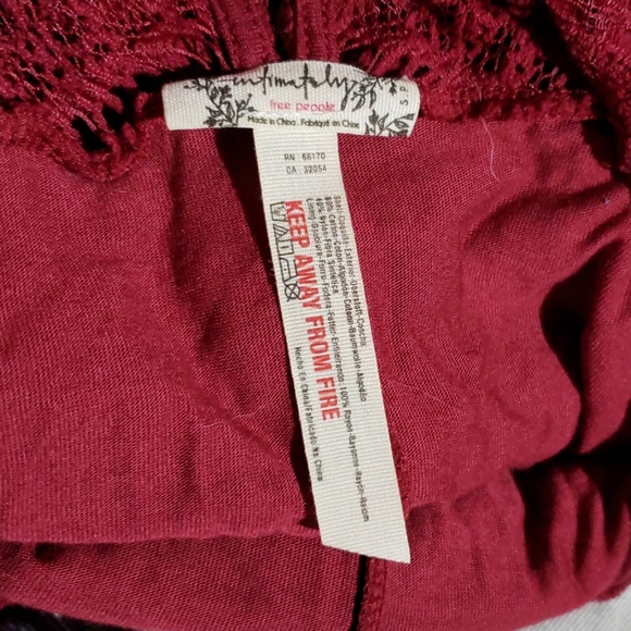 Free People Burgundy Lace Dress with sheer design - Picture 3 of 4